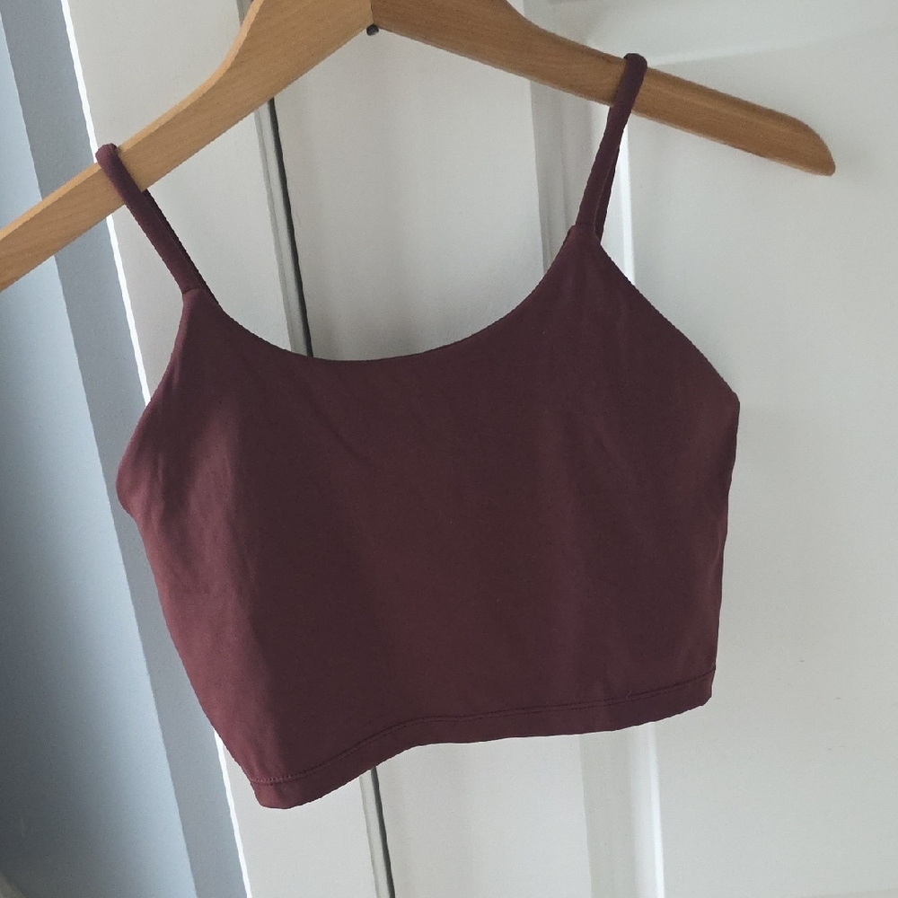 Adanola Crop Sport Bra - Dark Brown